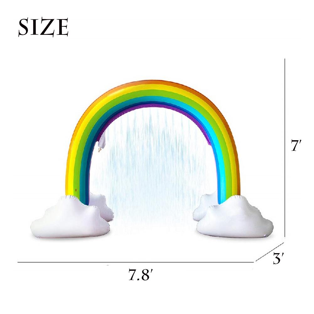 summer inflatable rainbow with sprinklers