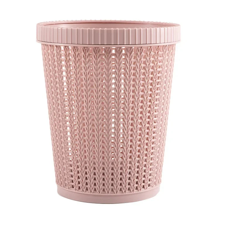 Rattan-Style Open Trash Can –