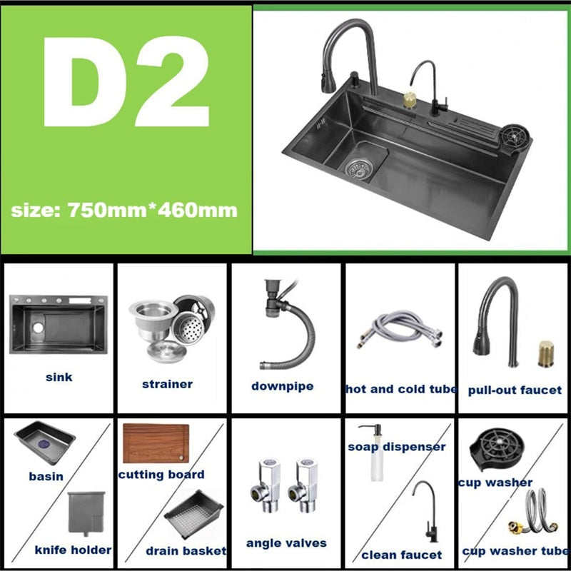 2023 Modern Waterfall Sink