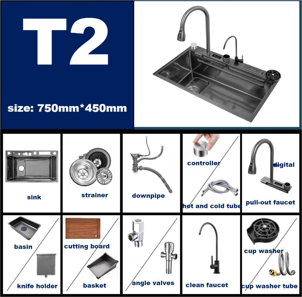 2023 Modern Waterfall Sink