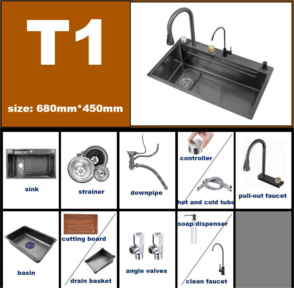 2023 Modern Waterfall Sink