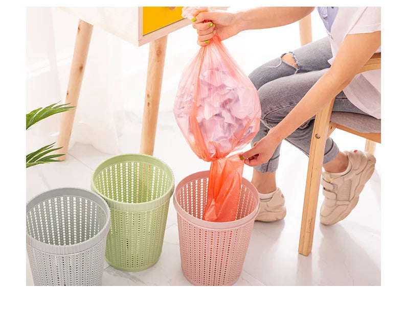 Rattan-Style Open Trash Can –