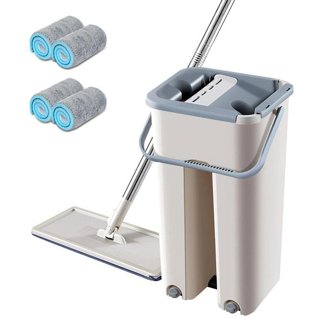 Automatic mega mop with bucket for easy cleaning