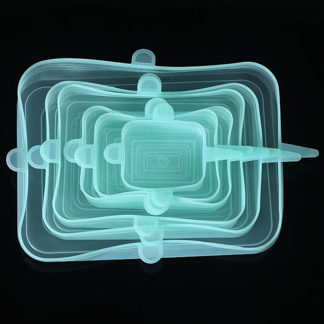 set of 6 protective silicone caps to protect your food and packaging