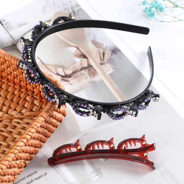 Adjustable headband made of precious stones