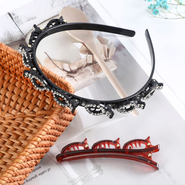 Adjustable headband made of precious stones