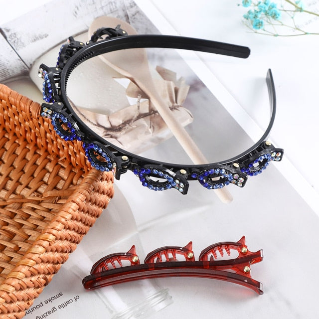 Adjustable headband made of precious stones