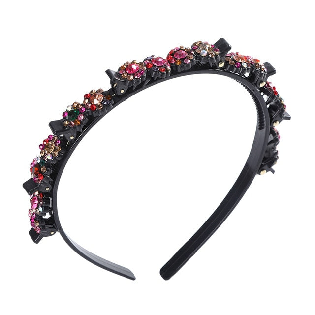 Adjustable headband made of precious stones