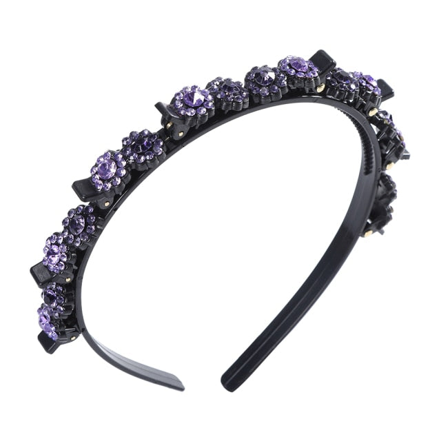 Adjustable headband made of precious stones