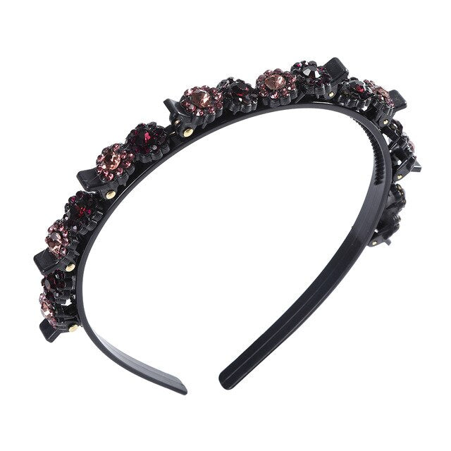 Adjustable headband made of precious stones