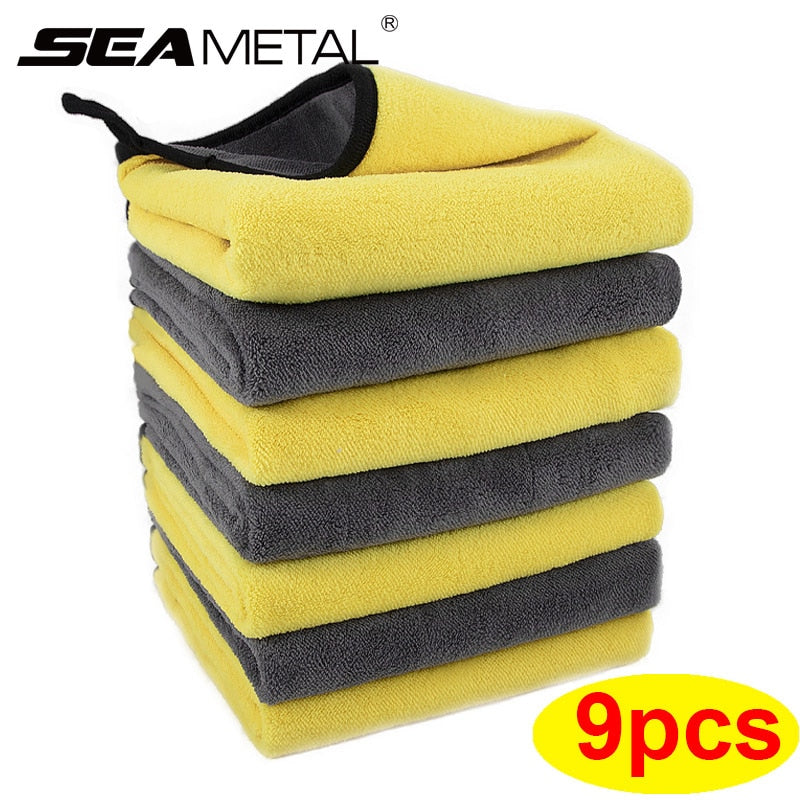 3/6/9pcs Microfiber Cleaning Towel For Cars