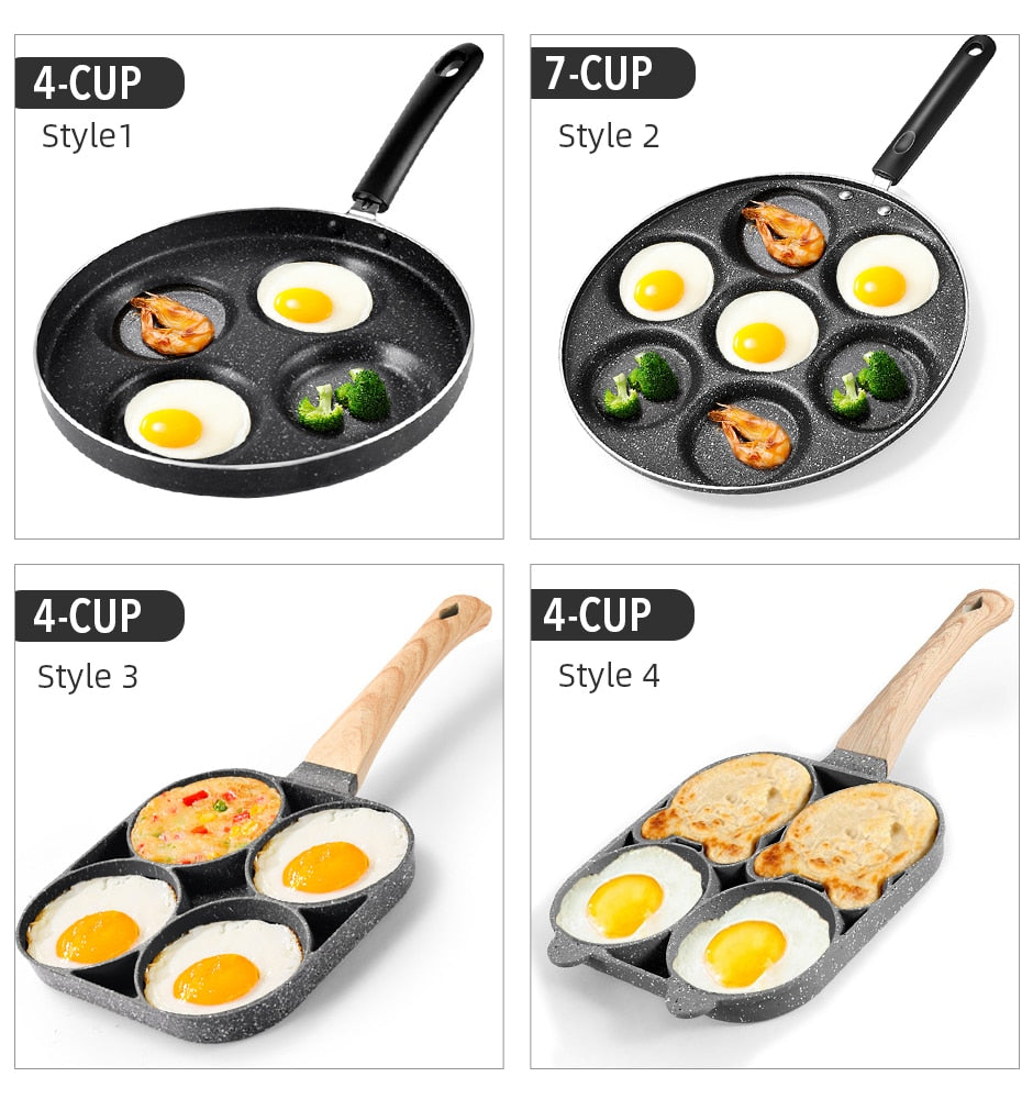 4-7 Cups on-stick Pan Holes Cooking Egg