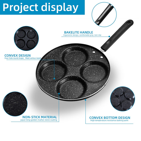 4-7 Cups on-stick Pan Holes Cooking Egg