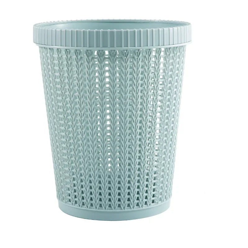 Rattan-Style Open Trash Can –
