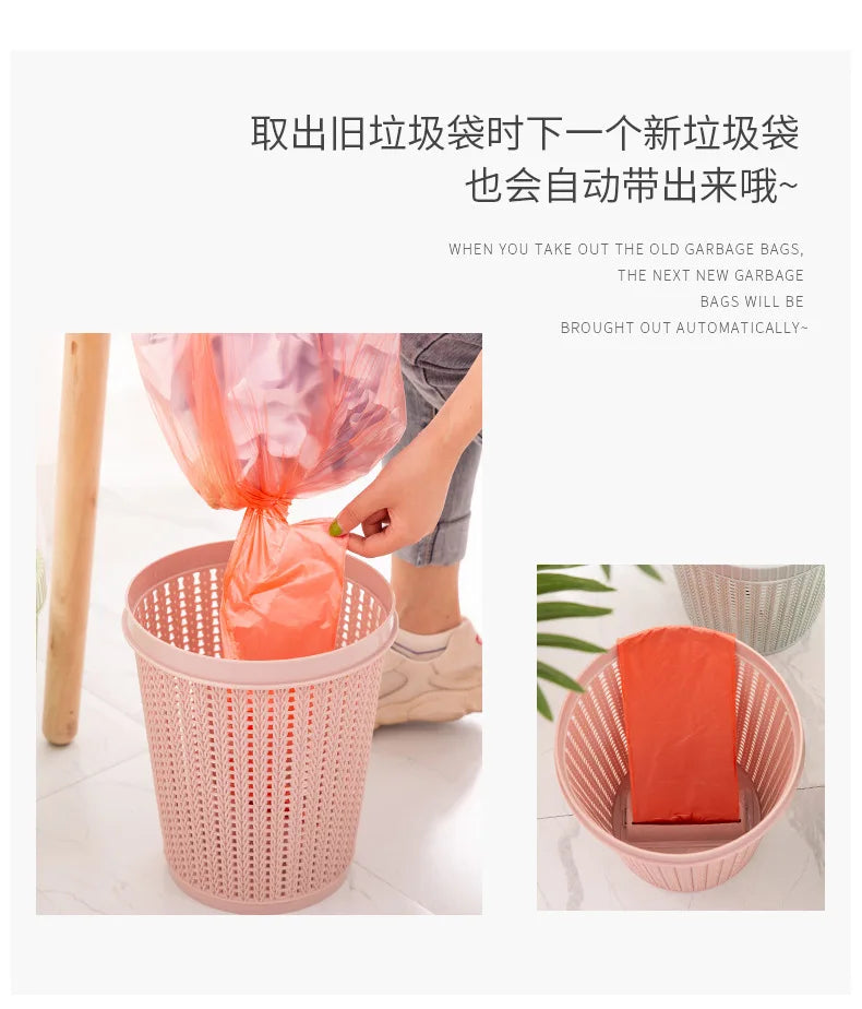 Rattan-Style Open Trash Can –