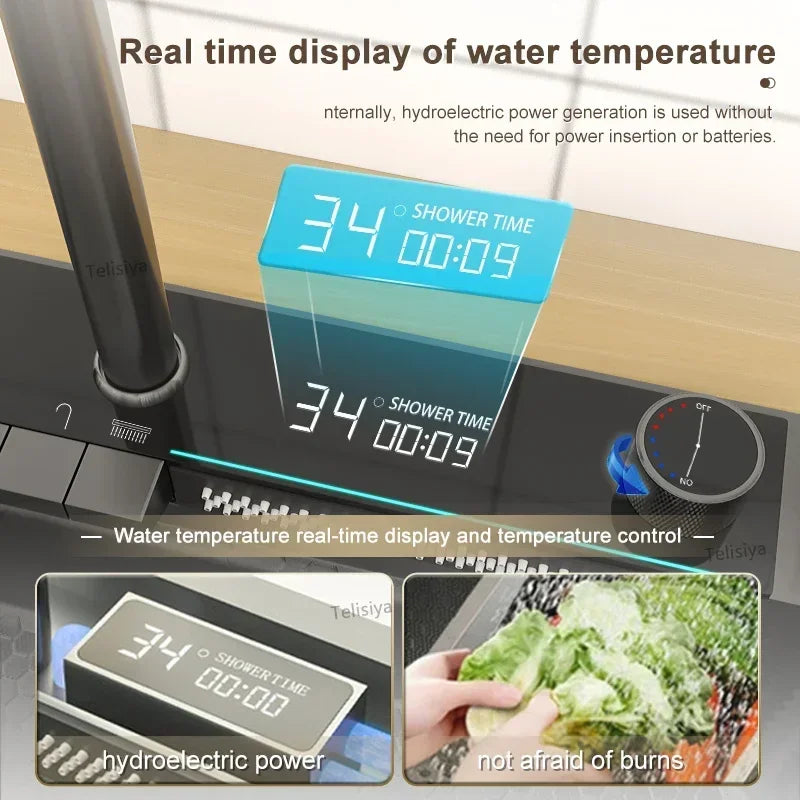 360 Stainless Steel Digital Display Faucet  SINK