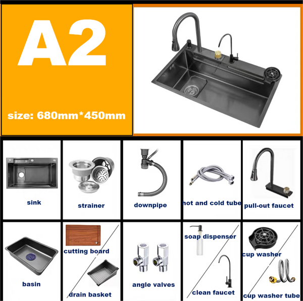 2023 Modern Waterfall Sink