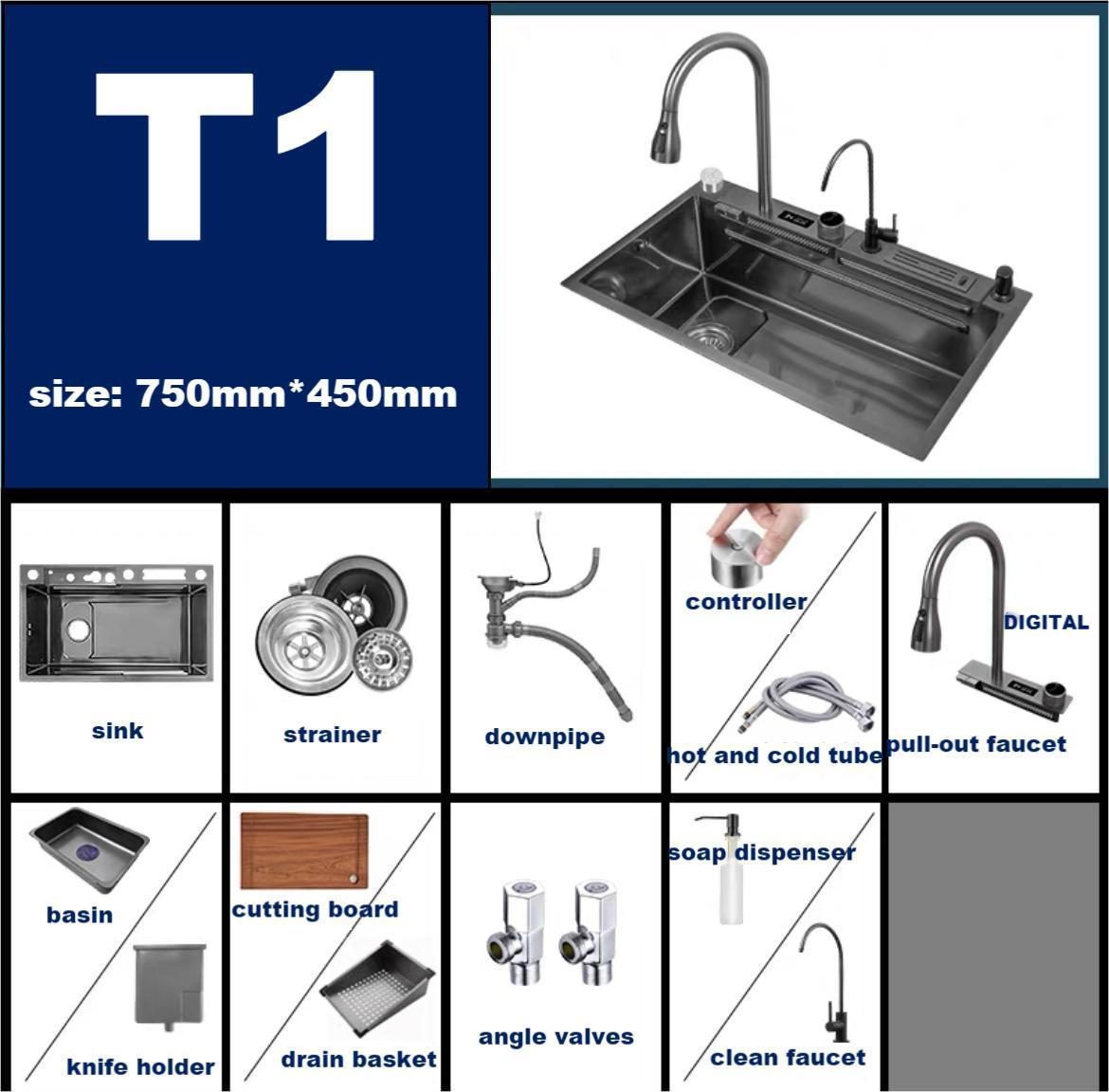 2023 Modern Waterfall Sink