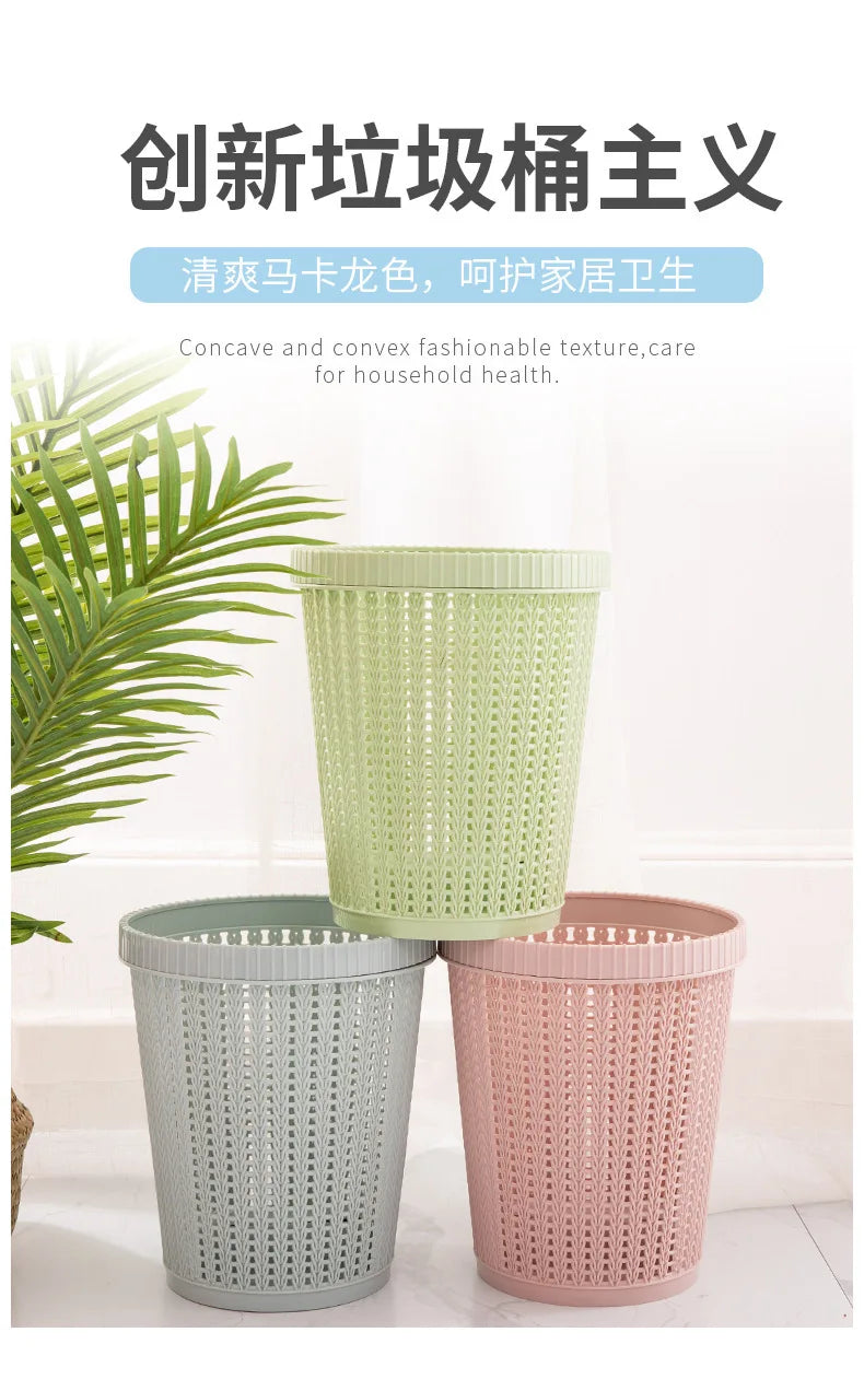 Rattan-Style Open Trash Can –