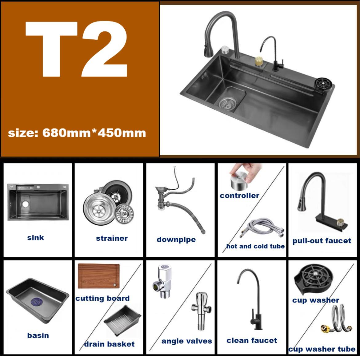 2023 Modern Waterfall Sink