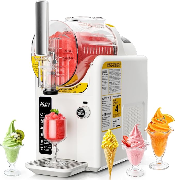2-in-1 Frozen Drink Maker – 88 oz Soft Ice Cream & Slushie Machine (No Ice Needed, Self-Cleaning)