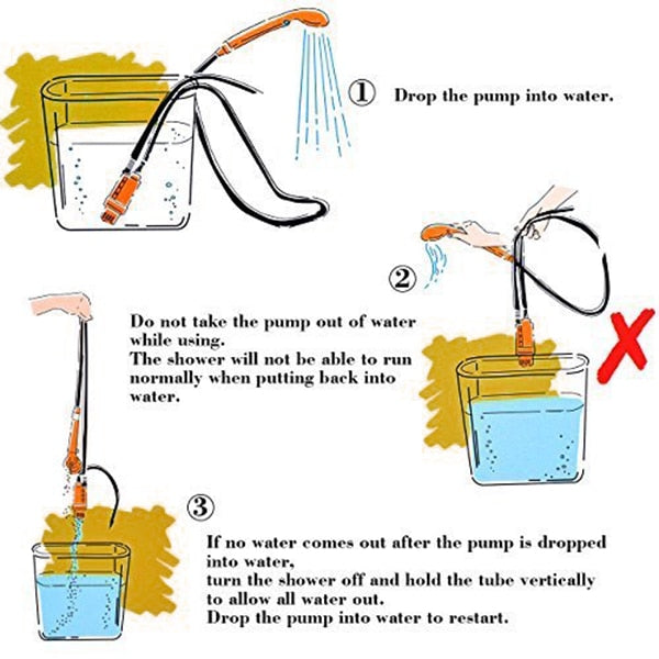 Home And Car Portable Bath Shower 12v
