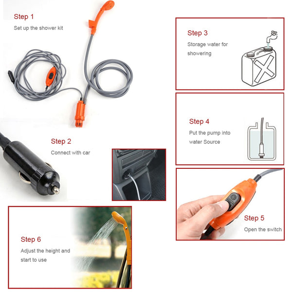 Home And Car Portable Bath Shower 12v