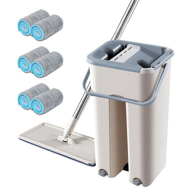 Automatic mega mop with bucket for easy cleaning