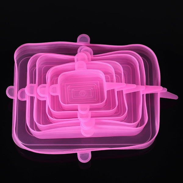 set of 6 protective silicone caps to protect your food and packaging