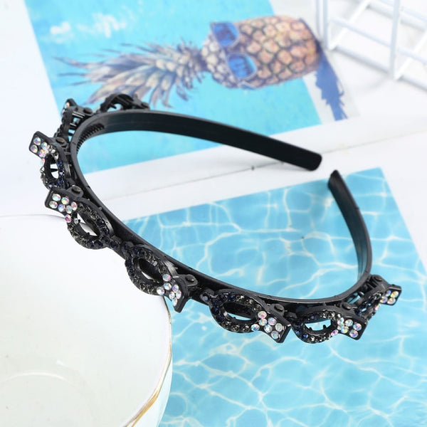 Adjustable headband made of precious stones