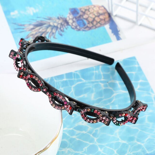 Adjustable headband made of precious stones