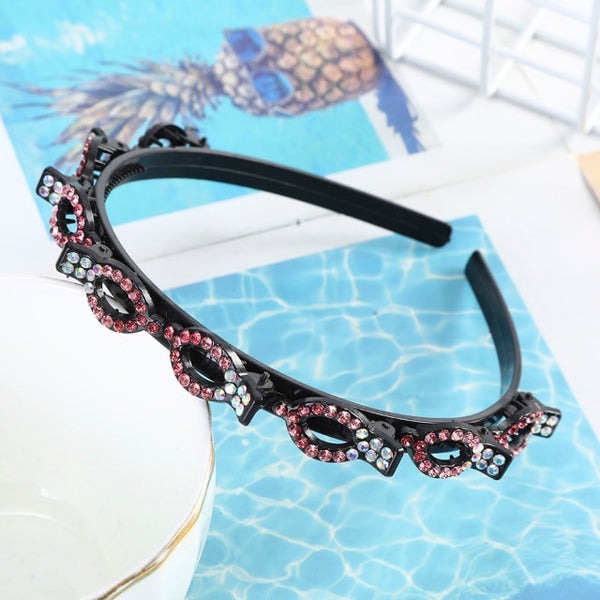 Adjustable headband made of precious stones