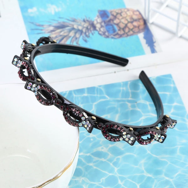 Adjustable headband made of precious stones