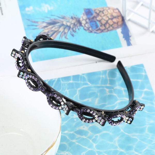 Adjustable headband made of precious stones