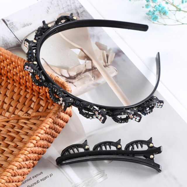 Adjustable headband made of precious stones