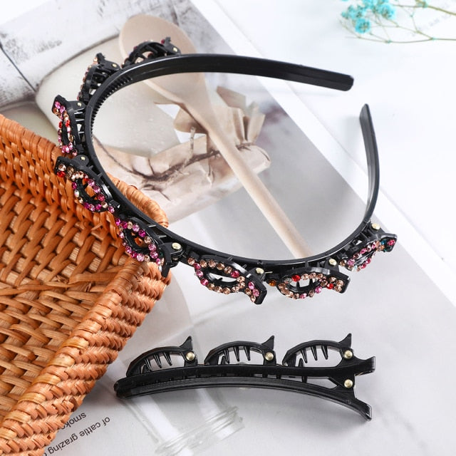 Adjustable headband made of precious stones