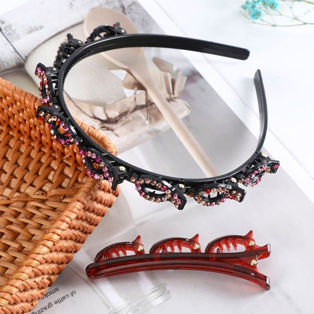 Adjustable headband made of precious stones