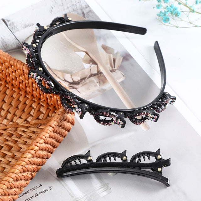 Adjustable headband made of precious stones