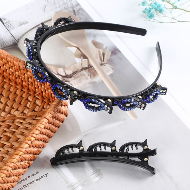 Adjustable headband made of precious stones