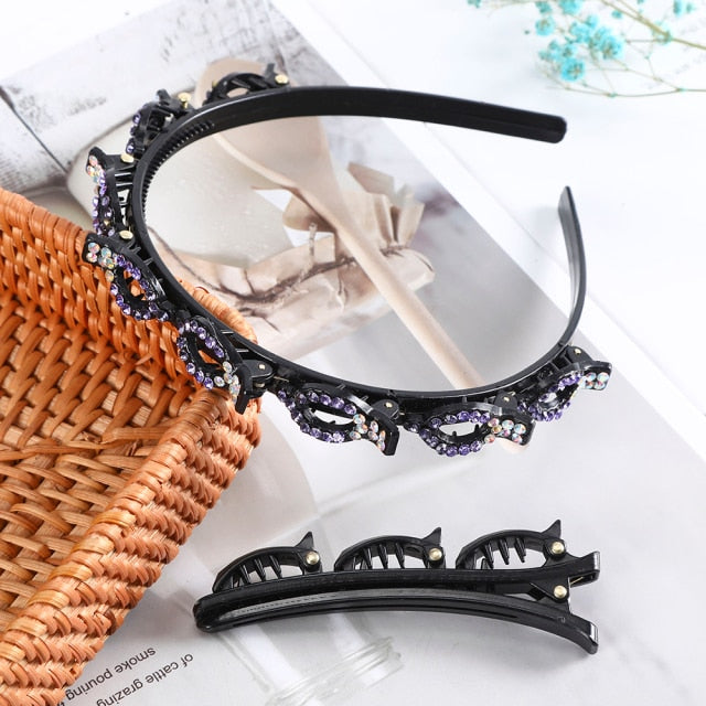 Adjustable headband made of precious stones