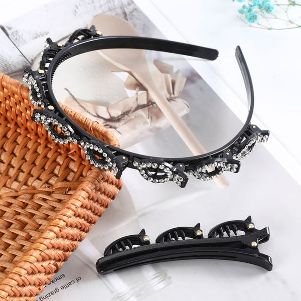 Adjustable headband made of precious stones