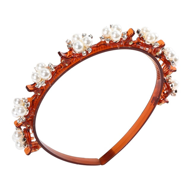 Adjustable headband made of precious stones