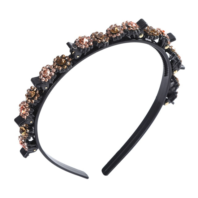 Adjustable headband made of precious stones