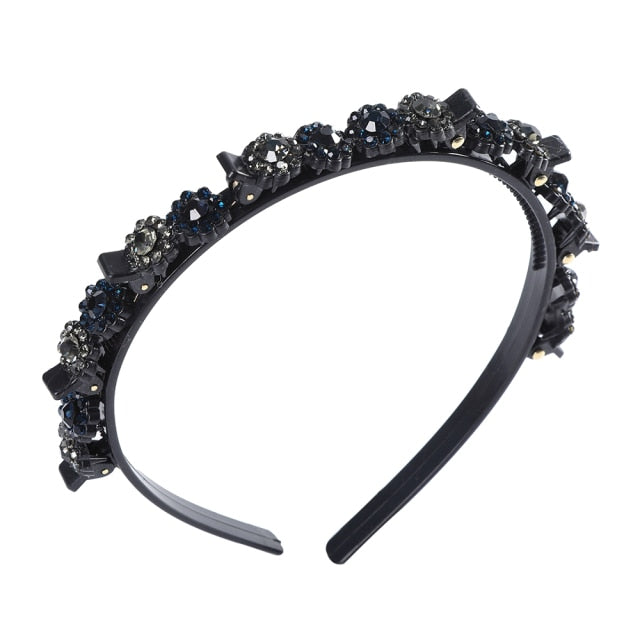 Adjustable headband made of precious stones
