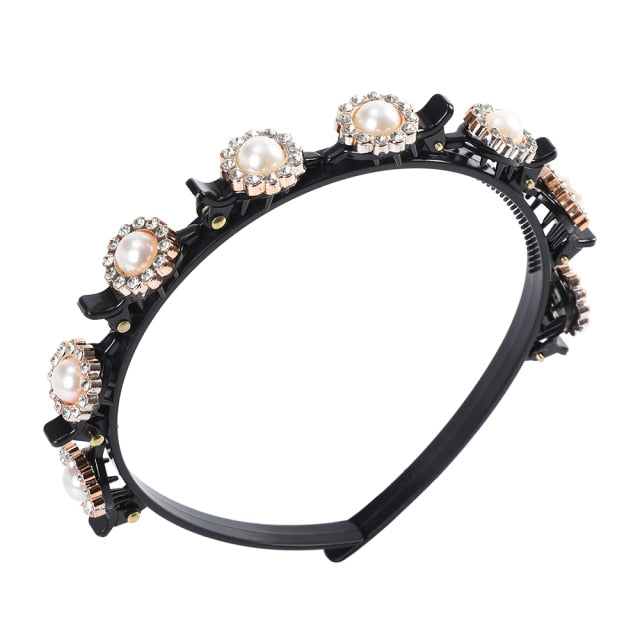 Adjustable headband made of precious stones