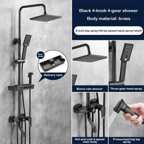 SAWQ Bathroom Shower Modern Black