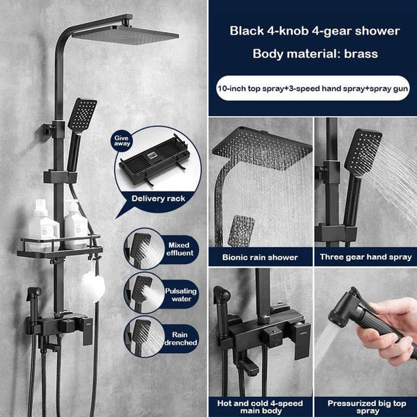 SAWQ Bathroom Shower Modern Black