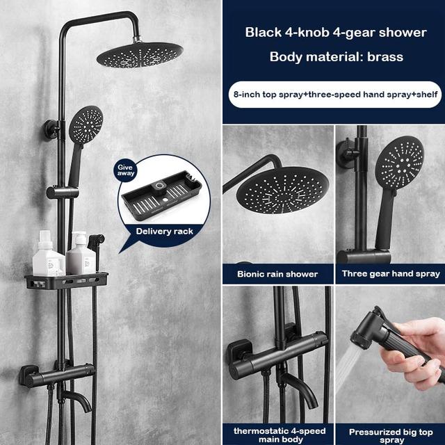 SAWQ Bathroom Shower Modern Black