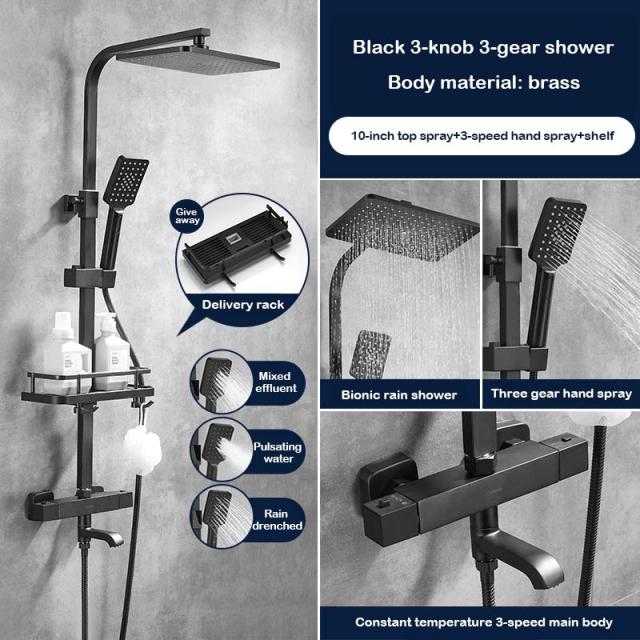 SAWQ Bathroom Shower Modern Black
