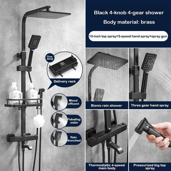 SAWQ Bathroom Shower Modern Black